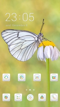 White Butterfly CLauncher Android Theme Image 1