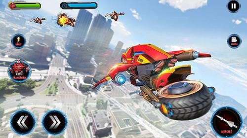 Flying Robot Bike: Futuristic Robot War Android Game Image 1