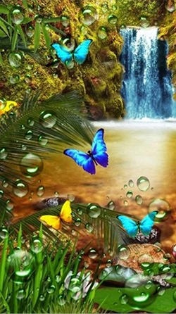 Jungle Waterfall Android Wallpaper Image 1