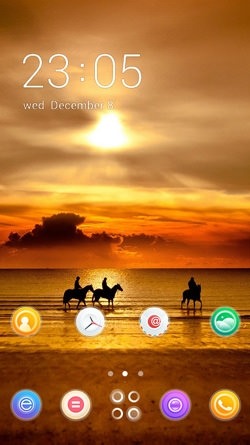 Sunset Beach CLauncher Android Theme Image 1