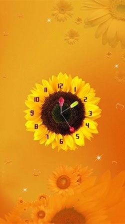 Sunflower Clock Android Wallpaper Image 2