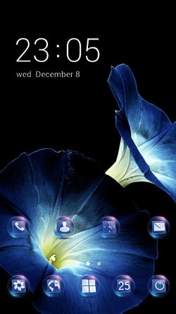 Neon Flowers CLauncher Android Theme Image 1