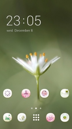 White Flower CLauncher Android Theme Image 1