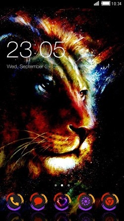 Neon Lion CLauncher Android Theme Image 1