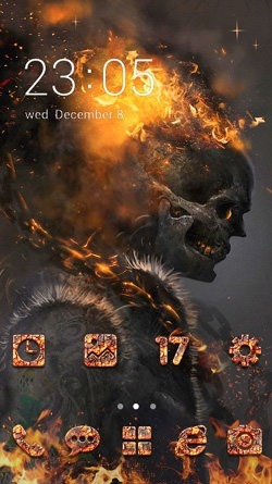 Skull Fire CLauncher Android Theme Image 1