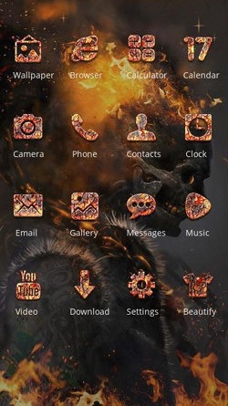 Skull Fire CLauncher Android Theme Image 2