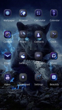 Black Leopard CLauncher Android Theme Image 2