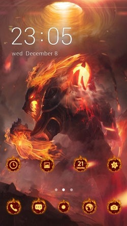 Flame Wolf CLauncher Android Theme Image 1