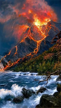 Volcano Android Wallpaper Image 1