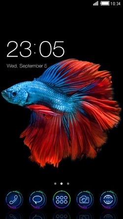 Neon Fish CLauncher Android Theme Image 1