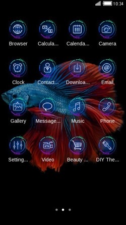 Neon Fish CLauncher Android Theme Image 2