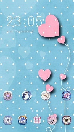 Pink Hearts CLauncher Android Theme Image 1