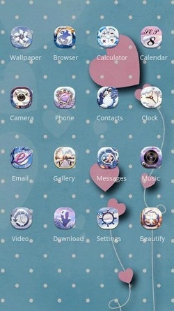 Pink Hearts CLauncher Android Theme Image 2
