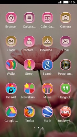 Pink Flower CLauncher Android Theme Image 2