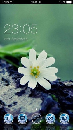 White Flowers CLauncher Android Theme Image 1