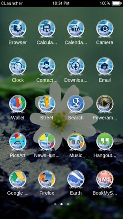 White Flowers CLauncher Android Theme Image 2