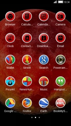Red Moon CLauncher Android Theme Image 2