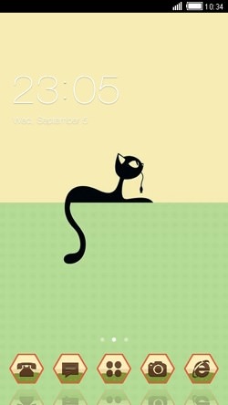 Black Cat CLauncher Android Theme Image 1
