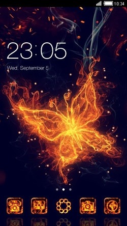 Flame Butterfly CLauncher Android Theme Image 1