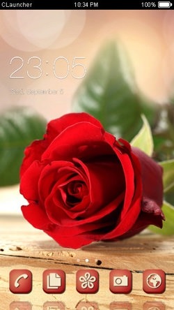 Red Rose CLauncher Android Theme Image 1