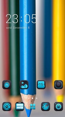Blue Pencil CLauncher Android Theme Image 1