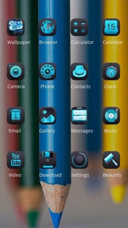 Blue Pencil CLauncher Android Theme Image 2