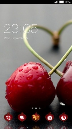 Red Cherry CLauncher Android Theme Image 1