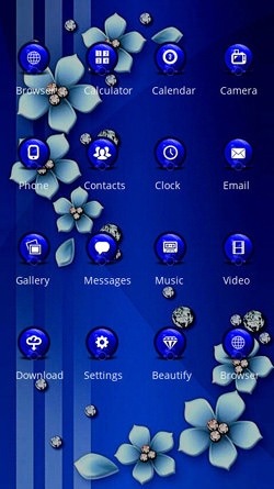 Blue Flowers CLauncher Android Theme Image 2