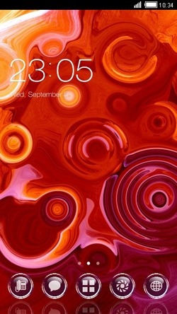 Red Ripples CLauncher Android Theme Image 1