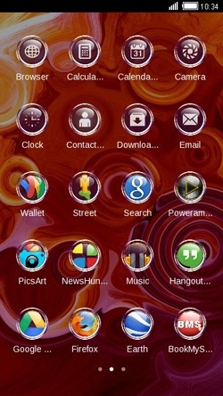 Red Ripples CLauncher Android Theme Image 2