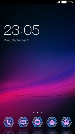 Purple Neon CLauncher Android Theme Image 1