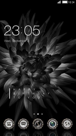 Black Flower CLauncher Android Theme Image 1