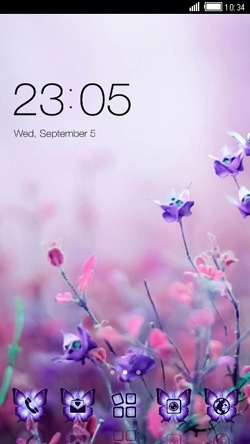 Purple Flowers CLauncher Android Theme Image 1