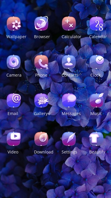 Blue Flowers CLauncher Android Theme Image 2