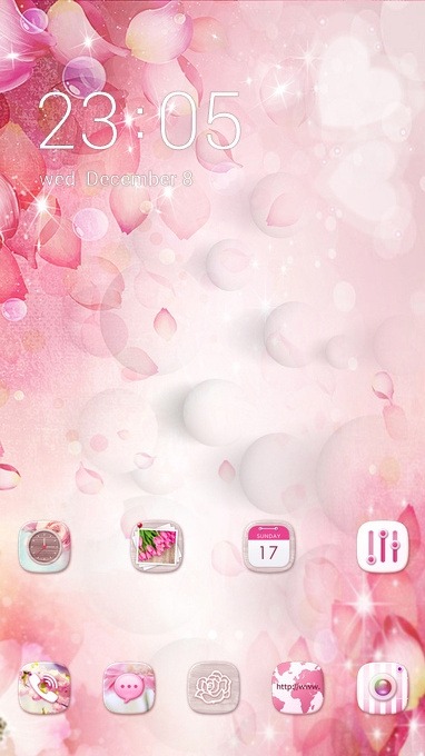 Pink Flowers CLauncher Android Theme Image 1