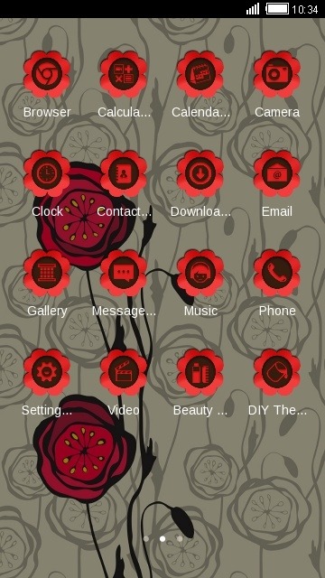 Red Flowers CLauncher Android Theme Image 2