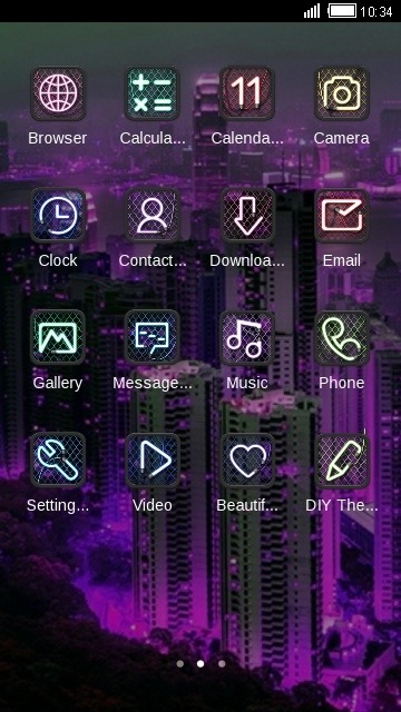 Neon City CLauncher Android Theme Image 2
