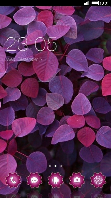 Purple Leaves CLauncher Android Theme Image 1