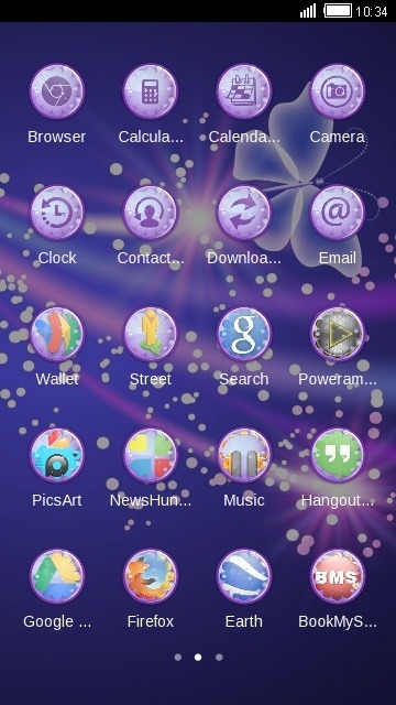 Purple Butterfly CLauncher Android Theme Image 2