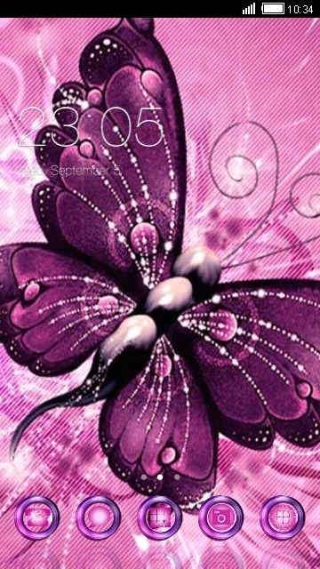 Purple Butterfly CLauncher Android Theme Image 1