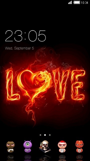 Fire Love CLauncher Android Theme Image 1