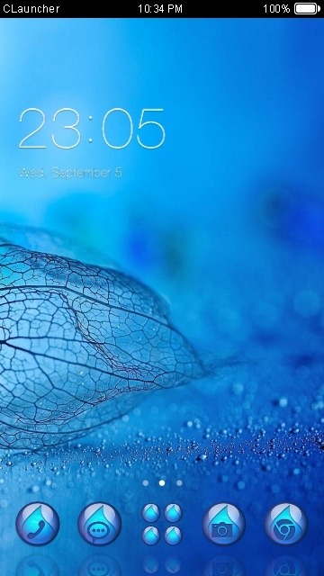 Blue Leaf CLauncher Android Theme Image 1