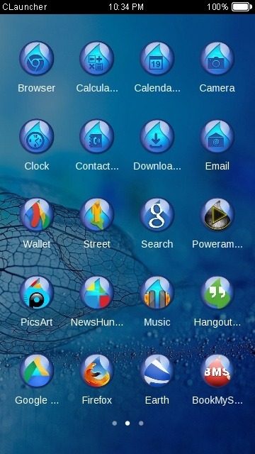 Blue Leaf CLauncher Android Theme Image 2