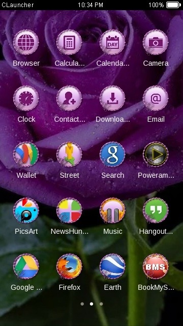 Purple Rose CLauncher Android Theme Image 2