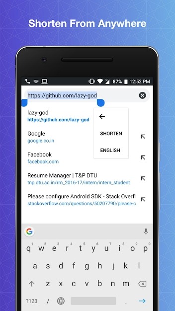 URL Shortener Android Application Image 1