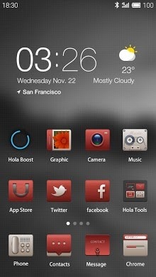 Simple And Red Hola Launcher Android Theme Image 1