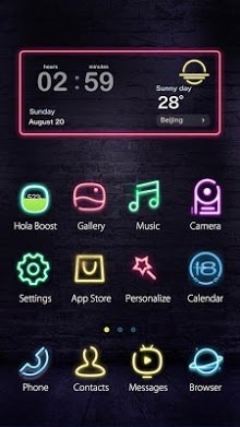 Neon Lights Hola Launcher Android Theme Image 1