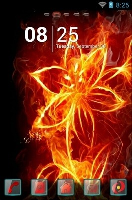 Fiery Flower Go Launcher Android Theme Image 1