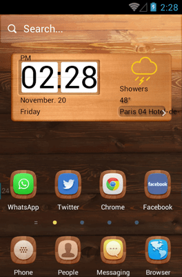 A Wooden Finish Hola Launcher Android Theme Image 1