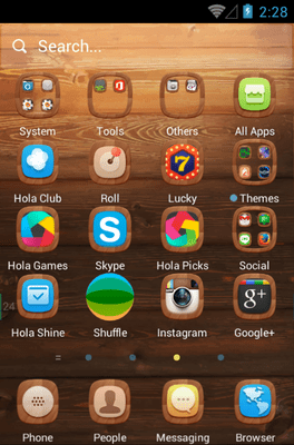 A Wooden Finish Hola Launcher Android Theme Image 2
